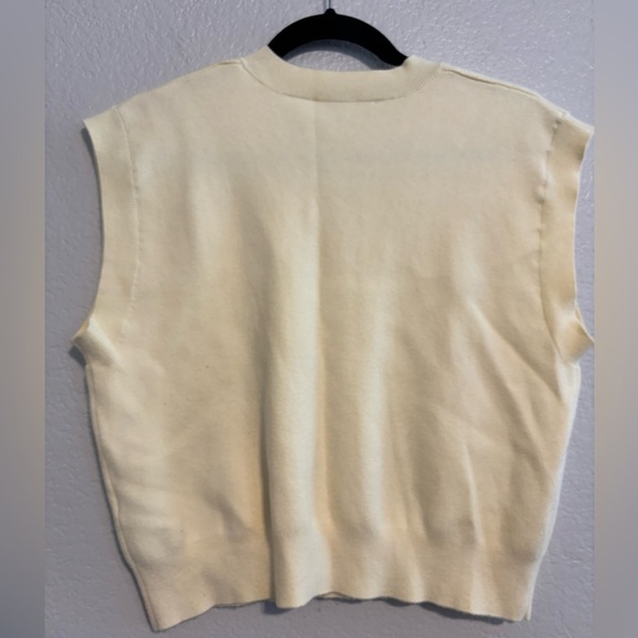 ZARA Light Yellow Knit Sweater Vest size Small - Picture 3 of 6